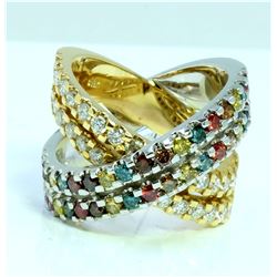 COLOR DIAMOND 0.45CT 14K WHITE GOLD RING