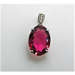 4.64ct Natural Pink Tourmaline 14K White Gold Pendant