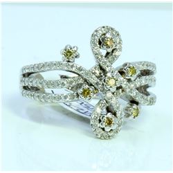 YELLOW SAPPHIRE 0.73CT 14K WHITE GOLD RING