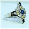 Image 2 : 14K WHITE GOLD RING 6.70GRAM / SAPPHIRES 1.3CT