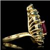 Image 2 : 3.22ct Oval Alexandrite / 2.75ct Oval Ruby 14K Yellow Gold Ring