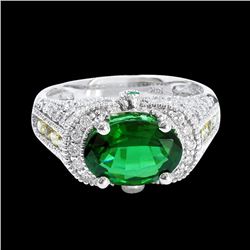 2.39CT NATURAL TOURMALINE 14K WHITE GOLD RING