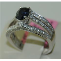 Sapphire 1.16ct 18K White Gold 6.63gm Ring