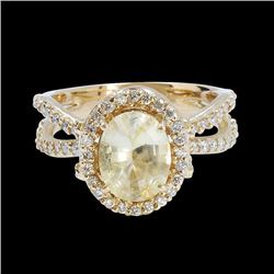 2.31CT Natural YELLOW CEYLON SAPPHIRE 14K YELLOW GOLD RING