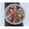 Image 2 : 14K WHITE AND ROSE GOLD RING :10.8g/Diamond:0.36ct/Red Diamond:0.24ct