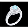 Image 1 : 0.79CT NATURAL COPPER BEARING PARAIBA TORMALINE 14K W/G RING