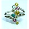 Image 1 : SAPPHIRE MIX COLOR 0.35CT ABOUT 14K WHITE GOLD RING