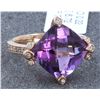 Image 3 : 14 K ROSE GOLD AMETHYST RING:7.20 GRAMS/DIAMOND:0.22CT/AMETHYST:6.72CT/#R8010