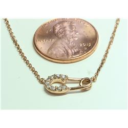 14K ROSE GOLD PENDANT WITH CHAIN 2.4g/Diamond 0.11ct