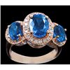 Image 1 : 5.49ct GREEN SAPPHIRE/DUBLET 18K Rose Gold Ring