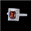 Image 2 : 3.20CT NATURAL MALAYA GARNET 14K White GOLD RING