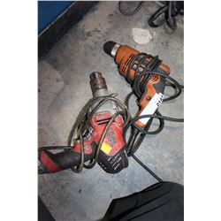 RIGID AND BLACK AND DECKER ELECTRIC DRILLS