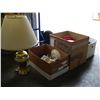 Image 2 : TWO LAMPS BOX OF MUGS AND FIGURES