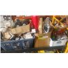 Image 1 : 3 BOXES OF GARDEN DECOR AND BIRD HOUSES AND CASTORS