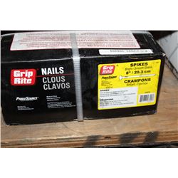 CASE OF 8 INCH SMOOTH SHANK SPIKES