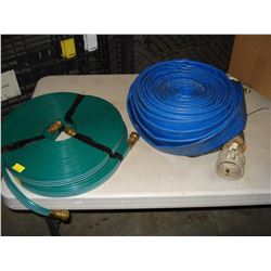 TWO SUMP PUMP HOSES AND TWO SOAKER HOSES