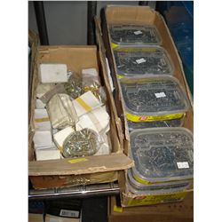 CASE OF FINISH NAILS AND BOLTS