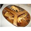 Image 2 : TWO BOXES OF WOOD ANIMALS ON TRAYS AND DECORATIONS
