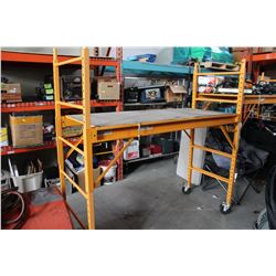 YELLOW 6 FOOT 1000LB SCAFFOLD SECTION ON WHEELS