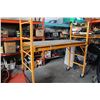 Image 1 : YELLOW 6 FOOT 1000LB SCAFFOLD SECTION ON WHEELS