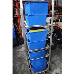 LARGE LOT OF BLUE TOTES OF ELECTRICAL HARDWARE
