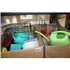 Image 1 : TWO BOXES OF VASES AND GARDEN SUPPLIES