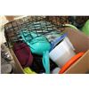 Image 2 : TWO BOXES OF VASES AND GARDEN SUPPLIES