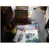 Image 1 : BOX OF RECORDS AND 2 BRASS BUCKETS