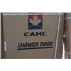 Image 2 : NEW CAML DOUBLE SLIDING GLASS AND BRUSHED NICKEL SHOWER DOOR IN BOX