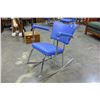 Image 2 : BLUE LEATHER CHROME ROCKING CHAIR