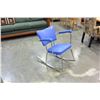 Image 3 : BLUE LEATHER CHROME ROCKING CHAIR