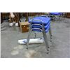 Image 2 : THREE BLUE LEATHER AND CHROME STOOLS