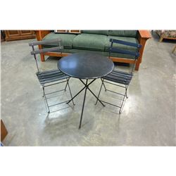 3 PIECE BLACK FOLDING BISTRO SET