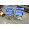 Image 1 : PAIR OF BLUE LEATHER AND CHROME CHAIRS