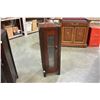 Image 1 : PAIR OF 1 DOOR MAHOGANY FINISH DISPLAY CUPBOARDS