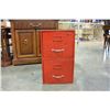 Image 4 : RED METAL FILING CABINET