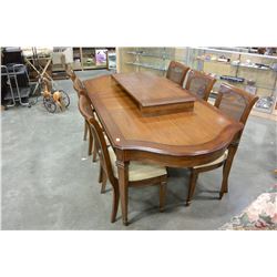 OAK DINING TABLE AND 6 CHAIRS