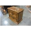 Image 2 : TWO DRAWER OAK NIGHTSTAND