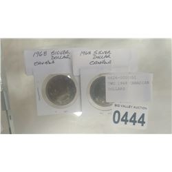 TWO 1968 CANADIAN SILVER DOLLARS