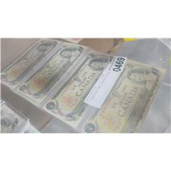 4 CANADIAN ONE DOLLAR BILLS