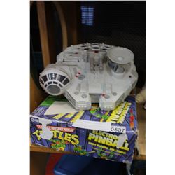 STAR WARS MILLENIUM FALCON TOY AND TMNT PINBALL MACHINE