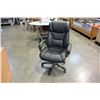 Image 1 : BLACK LEATHER ROLLING GAS LIFT OFFICE CHAIR