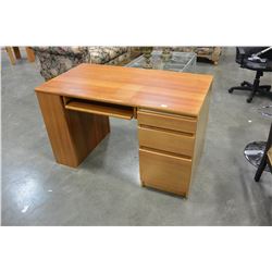 MAPLE 3 DRAWER DESK WITH SHELF