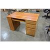 Image 1 : MAPLE 3 DRAWER DESK WITH SHELF