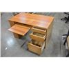 Image 3 : MAPLE 3 DRAWER DESK WITH SHELF