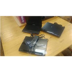 SONY PORTABLE BLURAY PLAYER AND 2 DVD PLAYERS