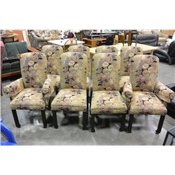 SET OF 8 UPHOLSTERED DINING CHAIRS