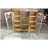 Image 3 : VINTAGE OAK SECRETAIRE DISPLAY CABINET