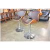 Image 1 : BENTWOOD LEATHER AND METAL STOOL