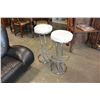 Image 1 : PAIR OF WHITE LEATHER AND CHROME STOOLS